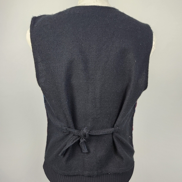 Vest Vintage Woven Tapestry Wool Cotton Galapagos Tortoise Penguin Iguana Size M - Picture 4 of 12